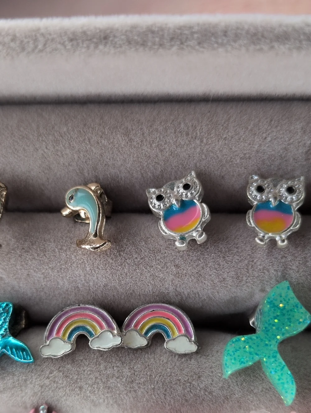 Earring Lot 9 Pair Set Unicorn Rainbow Panda Llama Owl Mermaid Glitter Stud Pack